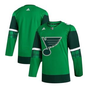 Adidas St Louis Blues Primegreen Jersey Sz 44 Kelly Green St Patricks‎ Day 2023